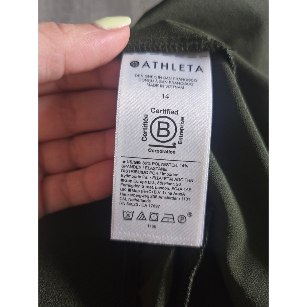 Athleta Womens Brooklyn Utility Romper Aspen Olive Green Sleeveless Zip Front 14 - Picture 8 of 8